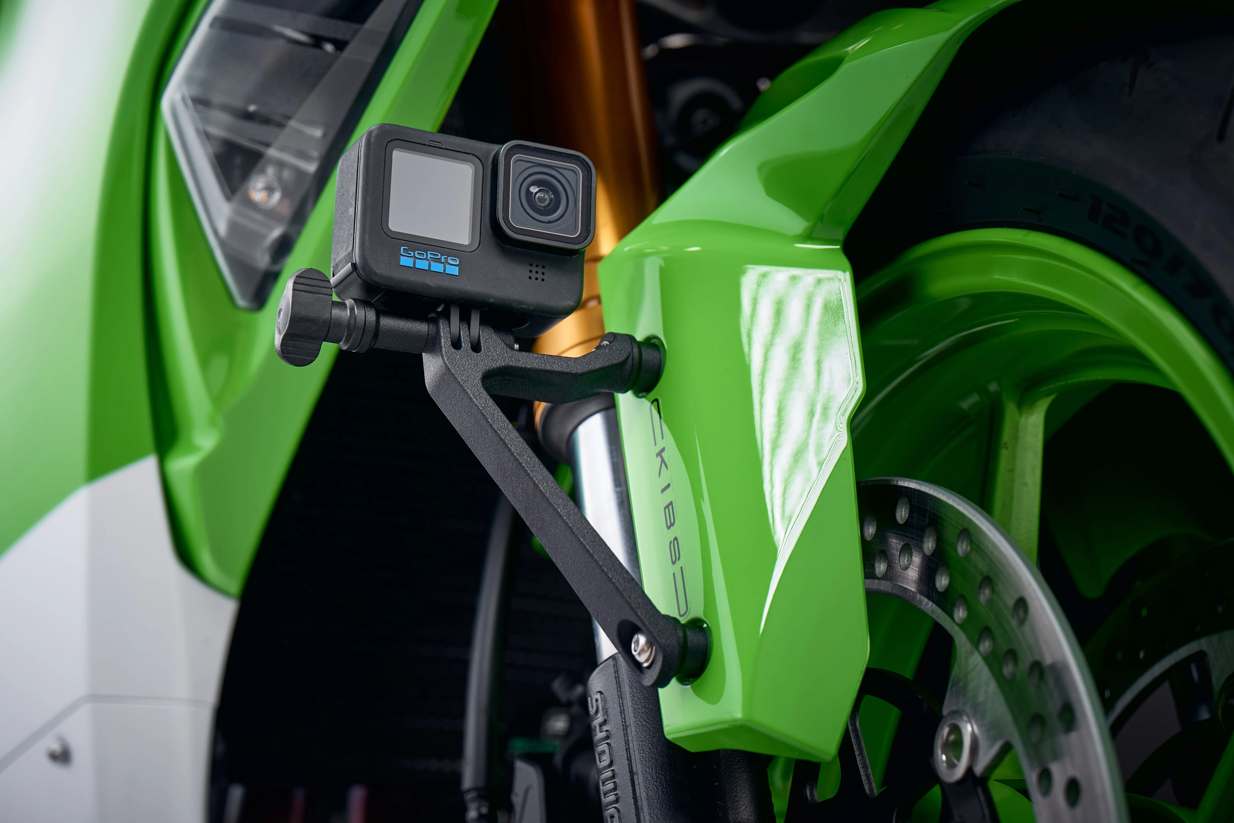 Evotech Action / Safety Camera Front Mudguard Mount - Kawasaki Ninja H2 SX SE (2022+) - Image 3